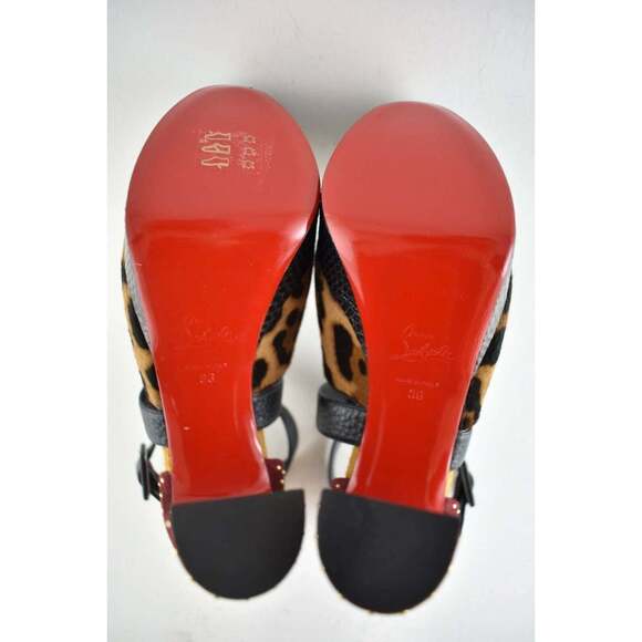 Christian Louboutin Bingirl Plume 130 Black Leopard Platform Sandal Heel Pump 36 - Picture 12 of 12